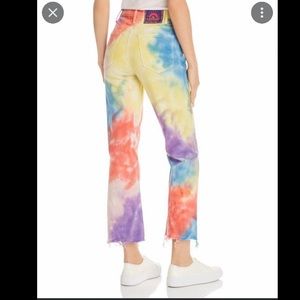 Mother Denim Mystical AF Tye Dye Jeans The Hustler Ankle Fray
